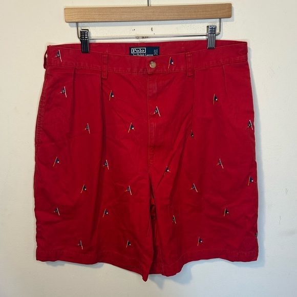 Polo by Ralph Lauren Red Men's Shorts Size 35 - Picture 1 of 4